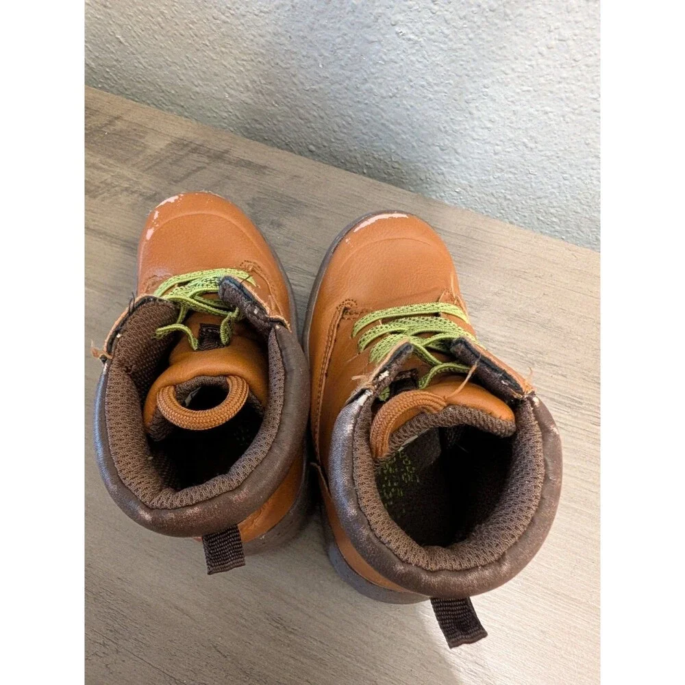 OshKosh B'gosh Kids Tan Brown Boots Hook Loop Size 7M